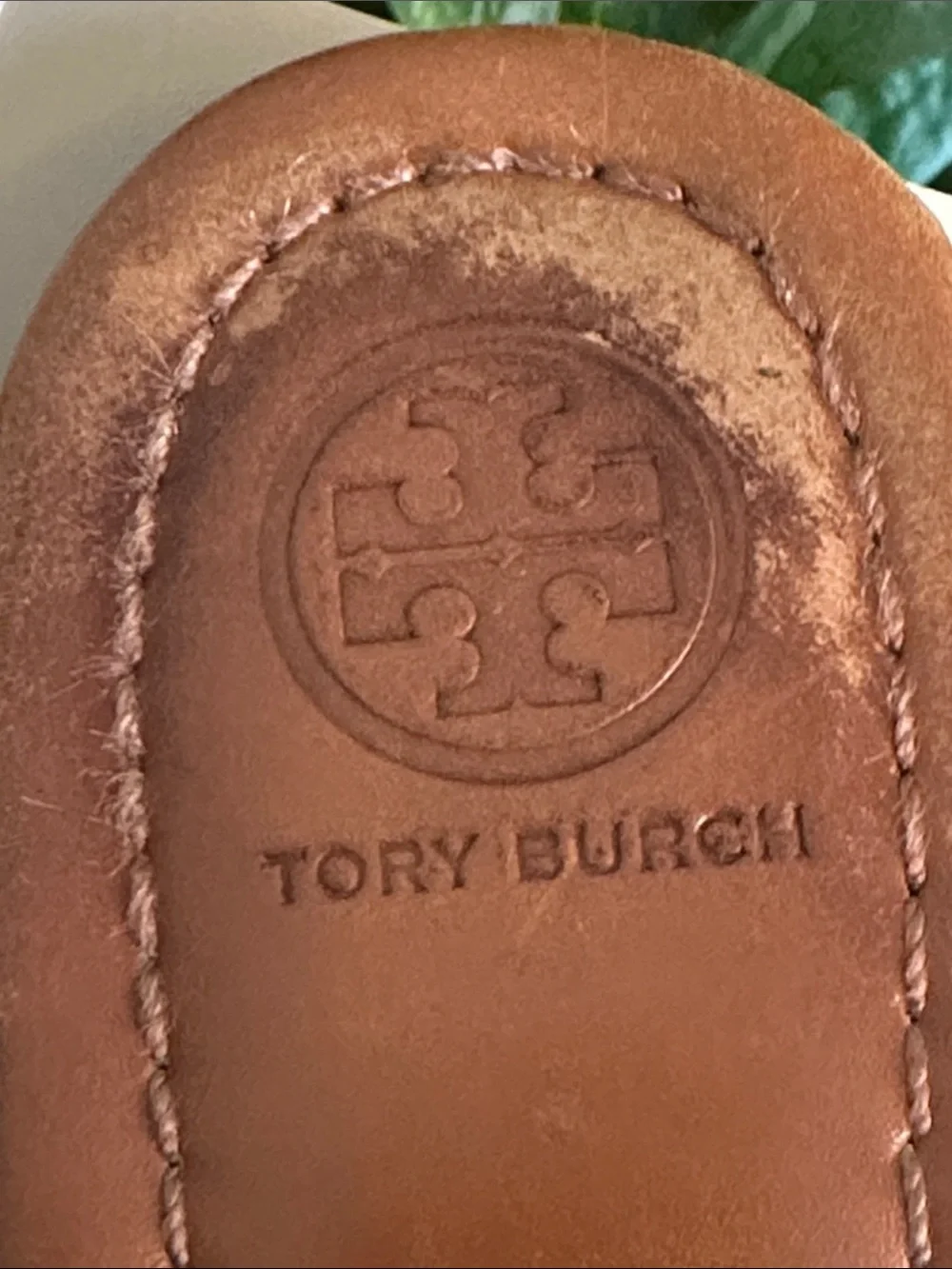 Tory Burch Tan Leather Embroidered Miller sandals size 8